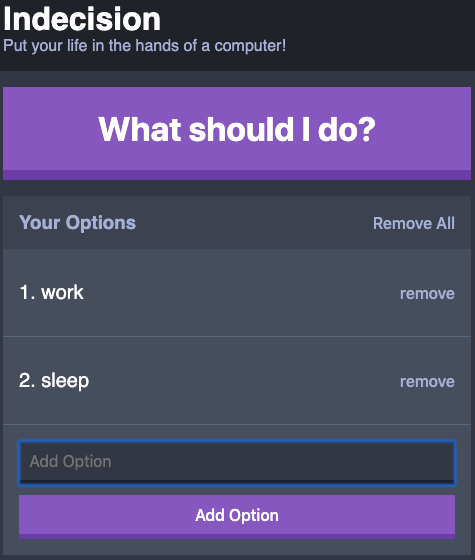 Indecision App